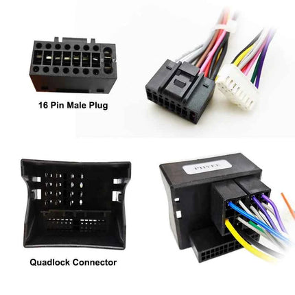 Adattatore per cablaggio Quadlock Decodificatore CAN Bus Spina a 16 pin Connettore Quad Lock Cavo di cablaggio per unità principale Android per BMW 3 E90 X1 E84