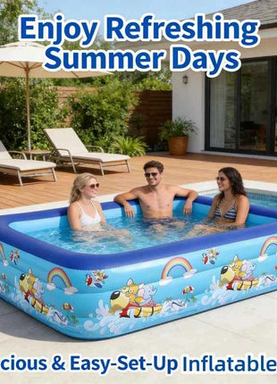 Piscina Gonfiabile Estiva 1 Pezzo, Grande Piscina con Telaio, Vasca da Bagno da Giardino per Giochi d'Acqua all'Aperto e al Chiuso, Feste