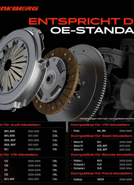 Kit Frizione Frankberg 1x per VW Golf Polo Bora Variant Sharan Audi A1 Sportback A3 Ford Galaxy Seat Skoda YM217563CA