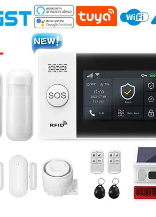 PGST PG107 4G WIFI GSM Sistema di allarme domestico Tuya Alexa Kit allarme antifurto wireless con rilevatore di movimento Sensore antifurto di sicurezza
