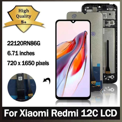6.71 ''Display Per Xiaomi Redmi 12C LCD 12 c Display FrameTouch Pannello Dello Schermo Digitizer Per Redmi 12C Display 12C LCD 22120RN86