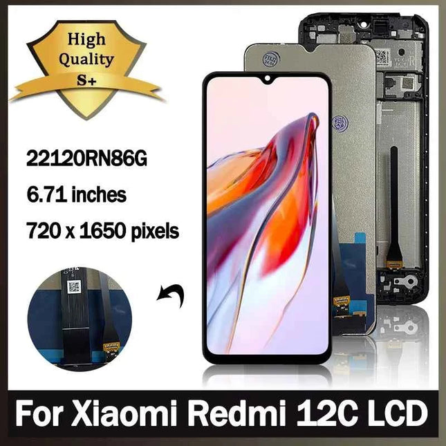 6.71 ''Display Per Xiaomi Redmi 12C LCD 12 c Display FrameTouch Pannello Dello Schermo Digitizer Per Redmi 12C Display 12C LCD 22120RN86