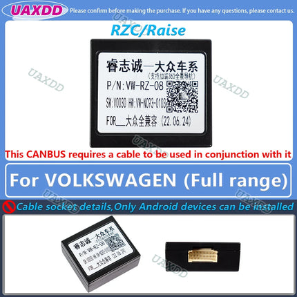 Per VOLKSWAGEN 2 Din Car Golf Tour 7 6 Touareg PASSAT Tiguan Lamando POLO SCIROCCO Lavida Touran Saqitar BORA decoder canbus box
