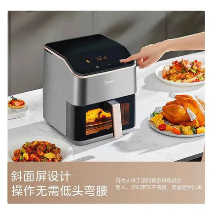 Friggitrice ad Aria Midea Grande Capacità - Finestra Visiva, Senza Girare, Forno Integrato