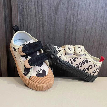Scarpe per bambini per ragazze ragazzi scarpe di tela con suola morbida antiscivolo lettere per bambini scarpe Casual per bambini Tenis scarpe da ginnastica traspiranti versatili