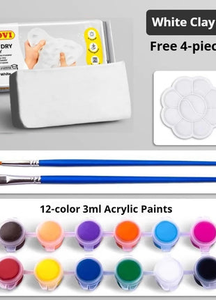 250g/500g White Ceramic Clay Bake-Free Air-Drying Clay Stone Plasticine Students DIY Handmade Tool Sculpture Soil Ceramic Doll Clay