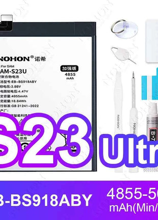 NOHON Phone Battery for Samsung Galaxy S24 S23 S22 Ultra S21 S20 Plus S10 S10E S9 S8 S7 S6 S10+ S20+ S21+ S23+ S24+ Batteries