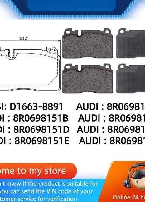 For AUDI A6(C7/4G5/4GD)A7(4GA/4GF)Q5(8R) Front Brake Pads 8R0698151B 8R0698151D 8R0698151E 8R0698151G/Auto Parts -22035