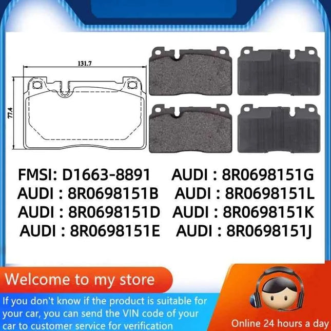 For AUDI A6(C7/4G5/4GD)A7(4GA/4GF)Q5(8R) Front Brake Pads 8R0698151B 8R0698151D 8R0698151E 8R0698151G/Auto Parts -22035