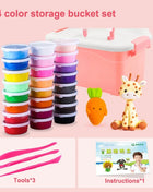 New Set of Safe and Non-Toxic 24-Color Clay Ultralight Space Snow Mud Clay Toy Handmade DIY Modeling Material Toy with Bucket