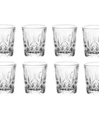 Set Bicchieri in Vetro Inciso 50ml con Rilievi per Spirits Tè e Acqua - 2/4/6/8/12 Pezzi