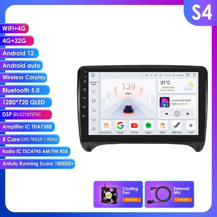 9" Hizpo 2Din Android Auto Car Radio for Audi TT MK2 8J 2006 - 2014 Snapdragon 6115 GPS Navigation SWC DSP 4G BT CarPlay 360°CAM