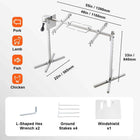 SucceBuy 46 Inch Electric BBQ Rotisserie Grill Kit Automatic 52W Motor Height Adjustable Universal Roaster Stand