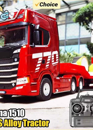 HUINA 1501 770S Alloy Tractor 19CH RC Truck 1/18 2.4G remote control Engineering Trailer Truck with Light Sound Toys XMAS Gifts