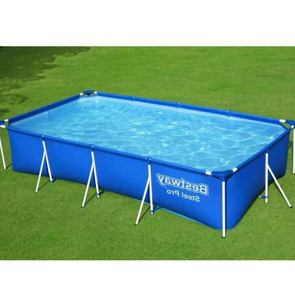 Piscina Quadrata Bestway AGP 400*211*80cm, Grande Piscina Familiare con Telaio in Metallo, Piscina Quadrata Pieghevole con Supporto in Tela Cerata
