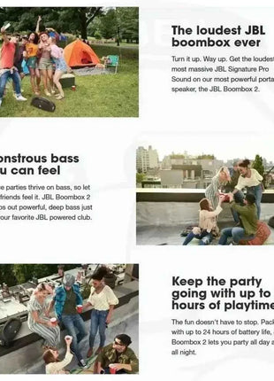 JBL Boombox 2 Portable Wireless Bluetooth Speaker Boombox Waterproof Loudspeaker Dynamics Music Subwoofer Outdoor Stereo