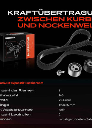 Kit Cinghia di Distribuzione Frankberg 1x per Citroën C5 I II C8 Peugeot 406 607 807 Lancia Fiat 2.2L 530023410 5592172 KTB293
