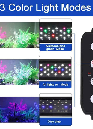 75-90CM Fish Tank Dimmable Iighting LED light Aquarium Plant Growth Iight With Timer And Power-off Memory Function 100-240V IP65