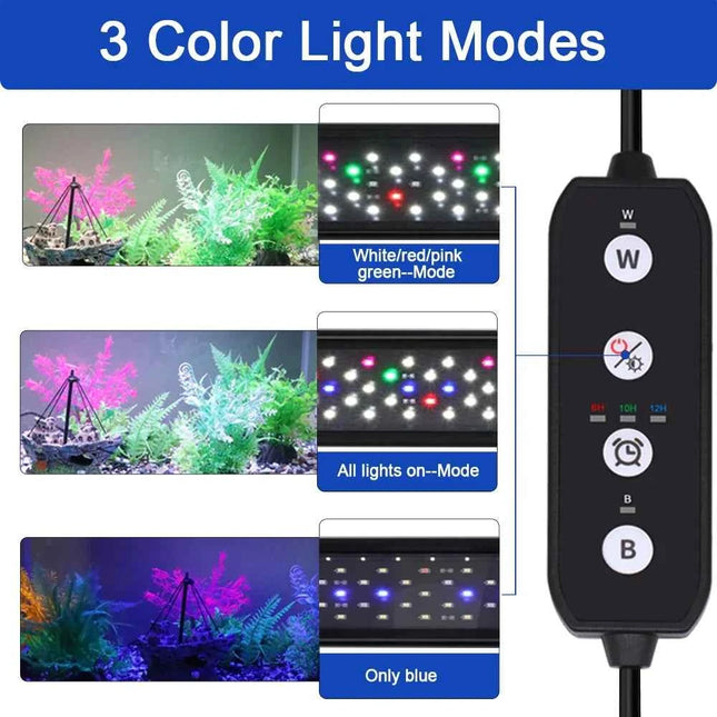 75-90CM Fish Tank Dimmable Iighting LED light Aquarium Plant Growth Iight With Timer And Power-off Memory Function 100-240V IP65