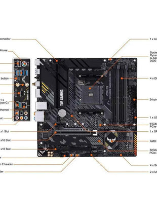 ASUS TUF GAMING B550M-PLUS WIFI II New B550 DDR4 AMD Gaming Motherboard Socket AM4 Wi-Fi 6 M-ATX 24.4cm x 24.4cm