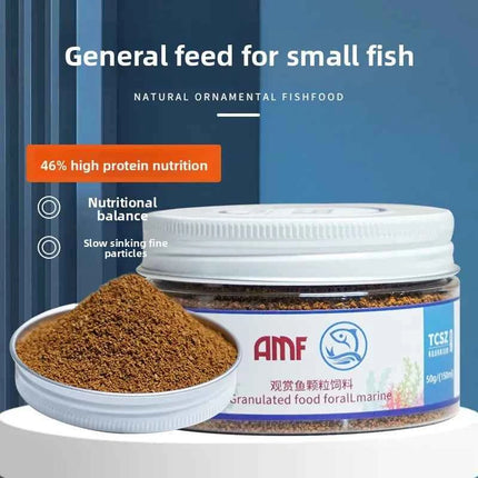 AMF Zebrafish, Guppy, Angelfish & Tetra Fish Food - Co-branded High-Nutrition Micro Pellets for All Small Tropical Fish