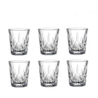 Set Bicchieri in Vetro Inciso 50ml con Rilievi per Spirits Tè e Acqua - 2/4/6/8/12 Pezzi