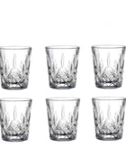 12pcs/8pcs/6pcs/4pcs/2pcs Embossed Glass 50ml Spirits Cups Engraved Tea Drinking Baijiu Cup Water Glass Small Capacity Wine Cup