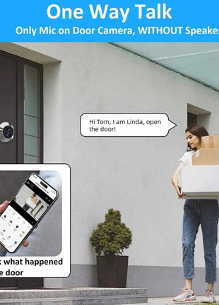 Tuya Smart 3MP 140° Ampio Angolo di Visione Mini Spioncino Digitale Eye Viewer WiFi IR Rilevamento PIR Campanello Videocamera per porte Alexa Google