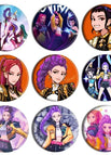 9pcs badges / 10 pollici