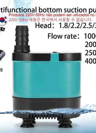 20/35/50/60W Bottom Suction Submersible Pump Fish Tank Water Circulation Pump Small Silent Filter Suction Manure Change Pump