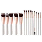 14 PCS Makeup Brush Set With Illuminated Mirror Portable Short Handle LED Light USB Rechargeable Makeup Brushes Kit