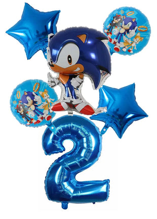 Nuovo Set Decorazioni per Festa di Compleanno a Tema Riccio Blu: Palloncini, Piatti, Bicchieri, Decorazione per Torta per Baby Shower e Regali per Bambini