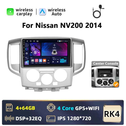 Podofo 9INCH AI Voice Android  2din Car Radio for NV200 NV 200 2009-2014 CarPlay Car Stereo Android Auto 4G GPS Navigation WiFi