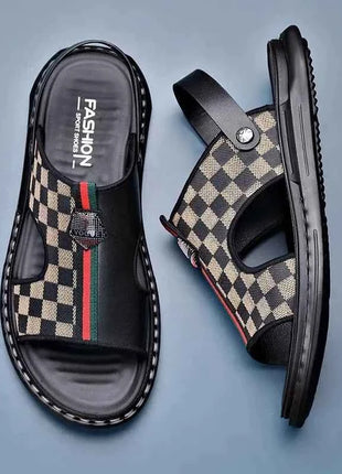 Sandali con fondo morbido casual da uomo 2023 Nuovo stile estivo a due usi in vera pelle traspirante antiscivolo Abbigliamento esterno alla moda