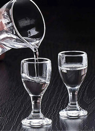 Set Mini Calici Shot 10/15/25ml Trasparenti con Piede Alto per Liquori e Spirits