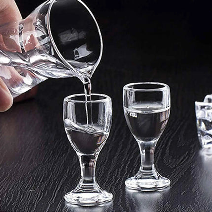 Set Mini Calici Shot 10/15/25ml Trasparenti con Piede Alto per Liquori e Spirits