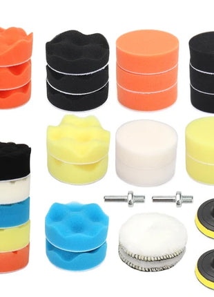 Set di 31 Tamponi per Lucidatura Auto da 3 Pollici, Tamponi in Lana con Adattatore per Trapano e Piastre di Supporto, Kit per Detailing Auto, per Lucidatura e Rimozione Graffi
