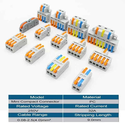 5/10PCS Universale Compatto Cavo Connettore Splitter Rapido Cavo Elettrico Morsettiera Per 28-12AWG Piccolo Connettore di Cablaggio