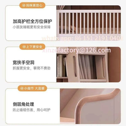 Customizable bunk beds Small apartment sibling bed High and low child and mother slide Space capsule Roof bed