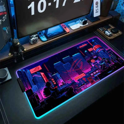 Black Mouse Pad Asus Rgb Gaming Mause Mat Anime Mats Gamer Rug Pc Xxl Cute Pads Large Game Keyboard Carpet Backlight Mousepad