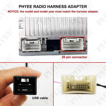 Cablaggio a 20 pin, cavo adattatore USB, cavi Android 16 pin per auto, Plug and Play, per Mitsubishi ASX Outlander Lancer Pajero