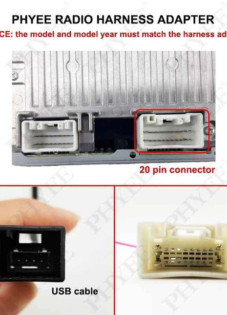 Cablaggio a 20 pin, cavo adattatore USB, cavi Android 16 pin per auto, Plug and Play, per Mitsubishi ASX Outlander Lancer Pajero