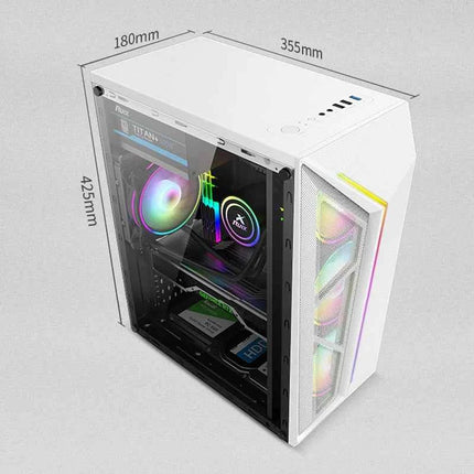 Transparent Computer Case With RGB Light For ATX/M-ATX/ITX Motherboard SSD HDD USB3.0 ATX Power Supply 310mm GPU Graphic Card