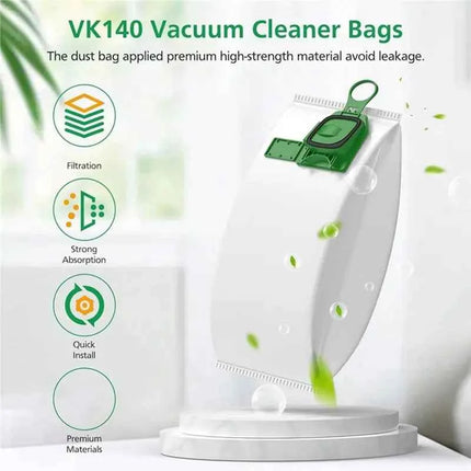 【RABATT】For Vorwerk Kobold Kobald VK140 VK150 Replacement Dust Bag Non-Woven Material Vacuum Cleaner Spare Part 20PCS