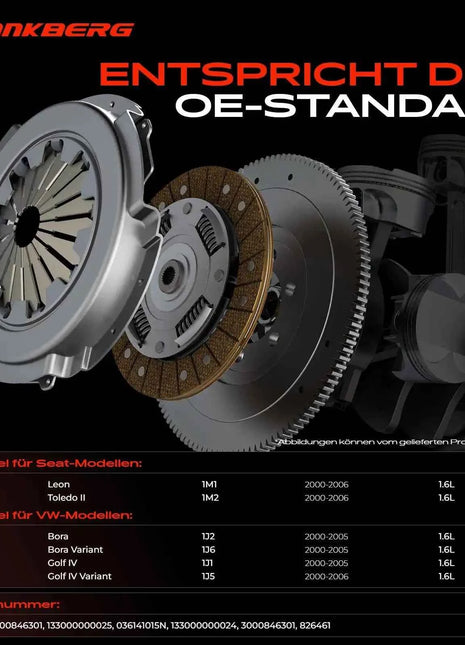 Kit Frizione Frankberg 1x per VW Golf IV 1J1, Golf IV Variant 1J5, Bora 1J2, Bora Variant 1J6, Seat Leon 1M1 621300609