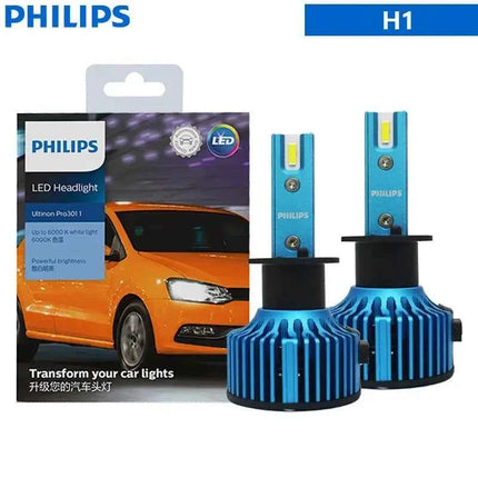 Philips LED H1 H4 H7 H11 HB3 HB4 HIR2 Ultinon Pro3011 Car LED Head Light 9005 9006 9012 Auto 6000K Bright White Original Lamp 2x