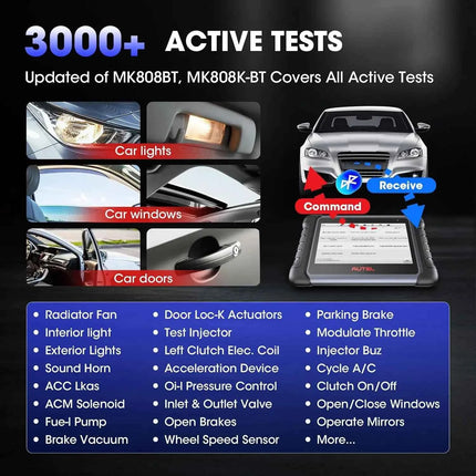 Autel MaxiCOM MK808K-BT Bidirectional Bluetooth OBD2 Scanner same as MK808BT Pro MK808Z-BT Automotivo Car Diagnostic Scan Tool