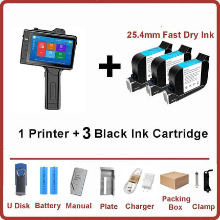 WILLITA S10 25.4mm Portable Handheld Inkjet Printer Print Gun Expire Date Serial Number Logo Coding Machine Business Printer