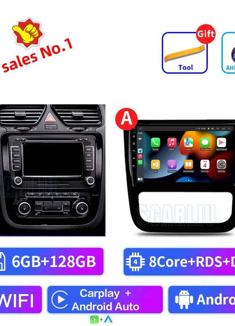 Android 16 For VW Volkswagen Scirocco 3 III Mk3 2008-2014 9 inch 8 Core WIFI Bluetooth Auto Navigation System Radio Multimedia