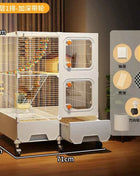Multi-Level Wire Squirrel Cage, Extra Tall Sugar Glider Habitat, Oversized Chinchilla Villa Cage, Easy-Clean Pet Play House